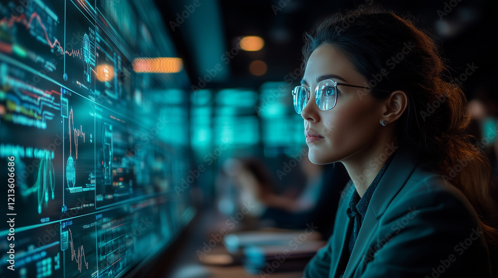 Images of futuristic business meetings where artificial intelligence assistants and smart boards are used to increase productivity. Images of futuristic business meetings where artificial intelligence assistants and smart boards are used to increase productivity.