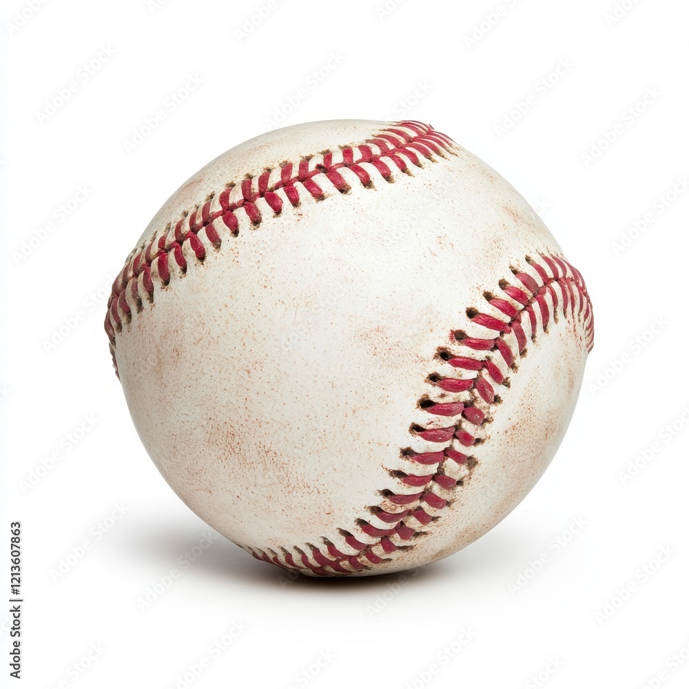 custom made wallpaper toronto digitalWell-worn Baseball with Red Stitching Isolated on White Background