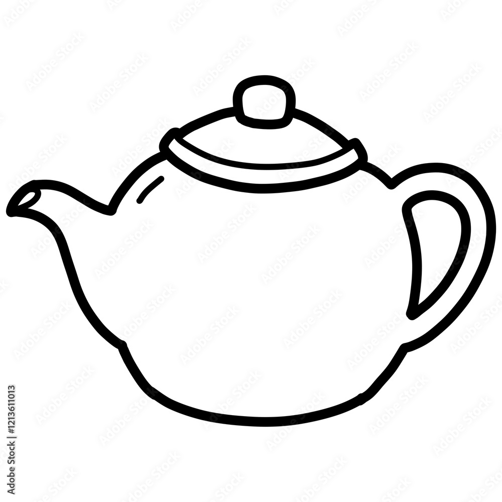 Obraz premium teapot outline illustration 