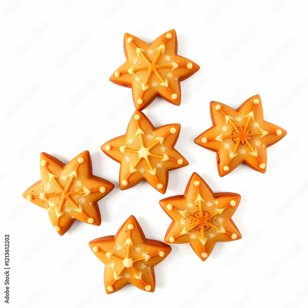 stars traditional German Christmas cookies isolated on the white background stars traditional German Christmas cookies isolated on the white background