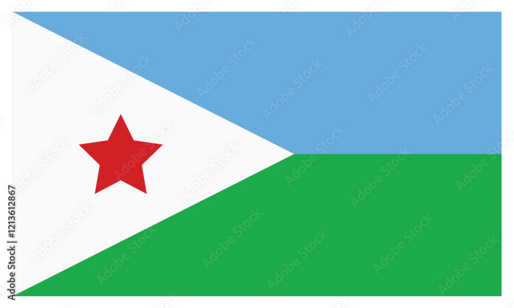 Djibouti flag. Djibouti national flag. Vector Djibouti flag. Djibouti national flag. Vector