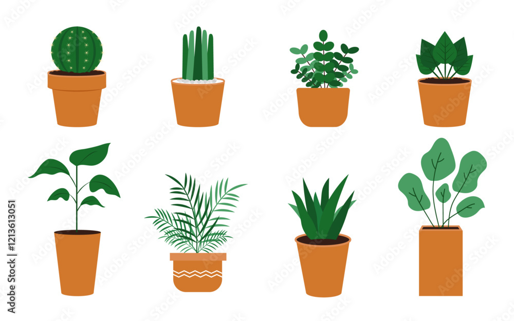 Obraz premium 화분 일러스트 디자인