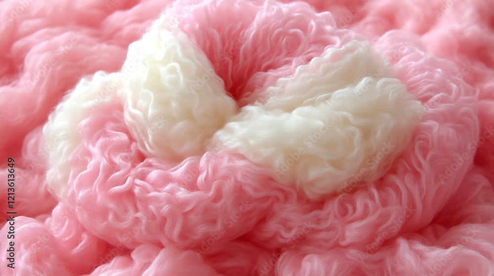 Pink and white fluffy fiber swirls softly blend Pink and white fluffy fiber swirls softly blend