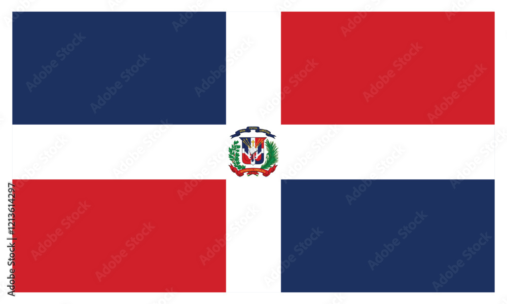 Fototapeta premium Dominican Republic flag. Dominican Republic national flag. Vector