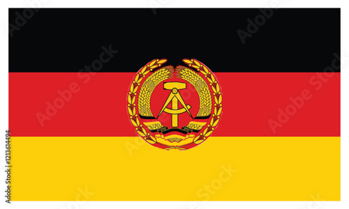 East Germany (German Democratic Republic)* flag. East Germany (German Democratic Republic)* national flag. Vector