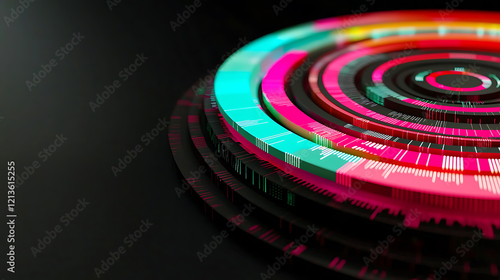 Obraz premium Innovative Data Analysis Techniques for Visualizing Trends in Technology Digital Art Infographic Abstract Dynamic