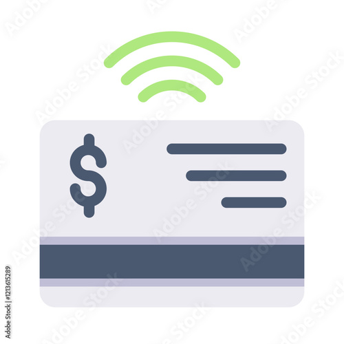 money card IoT flat icon