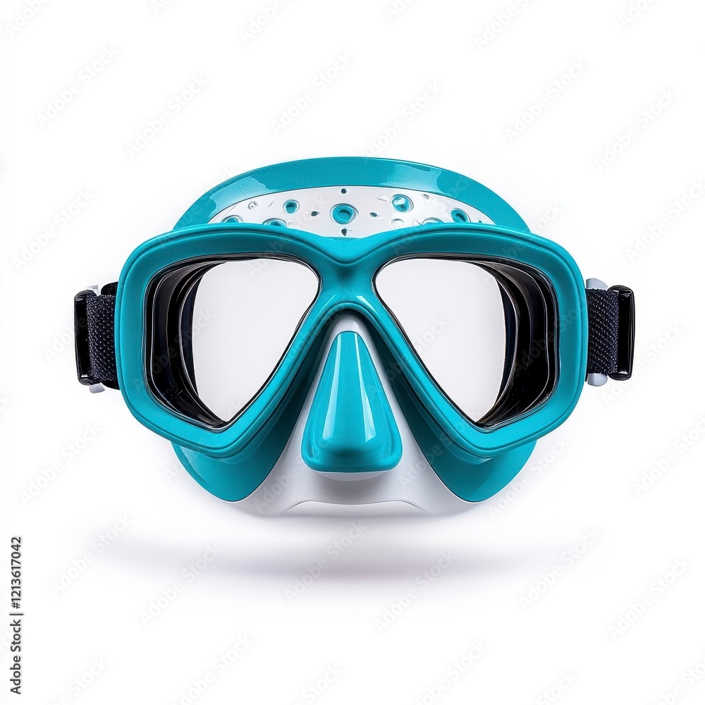 Sleek Teal and White Diving Mask for Underwater Adventures Sleek Teal and White Diving Mask for Underwater Adventures