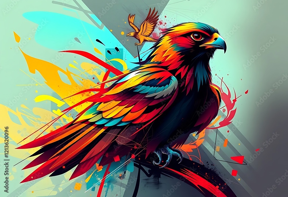 Vibrant Eagle: A Colorful Abstract Masterpiece Vibrant Eagle: A Colorful Abstract Masterpiece