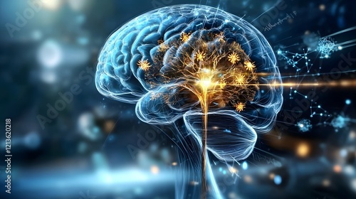 Vibrant Floral Brain Tree Symbolizing the Power of Positive Thinking Self Care and Mental Health Wellness