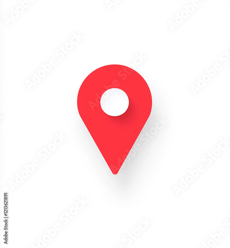 red map pointer, red mao pin, Red Location Pin Icon – Minimalist Map Marker for Navigation and GPS Concepts