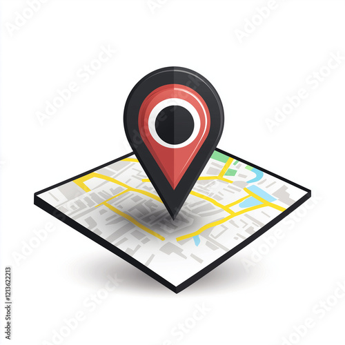 red  and black map pointer, red map pin, Red and black Location Pin Icon – Minimalist Map Marker for Navigation and GPS Concepts