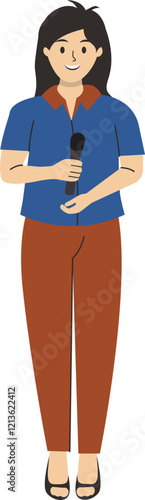 People Journalist Illustration with Flat Design. Isolated Vector Character