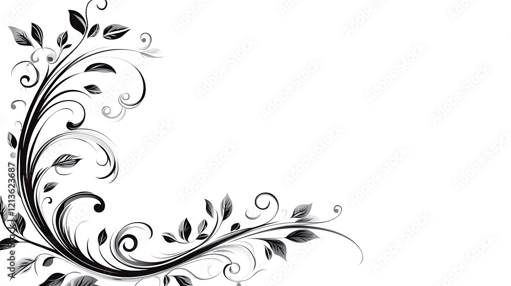 Elegant Black And White Floral Design Corner Elegant Black And White Floral Design Corner