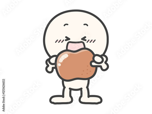 肉を食べる人物のベクターイラスト09