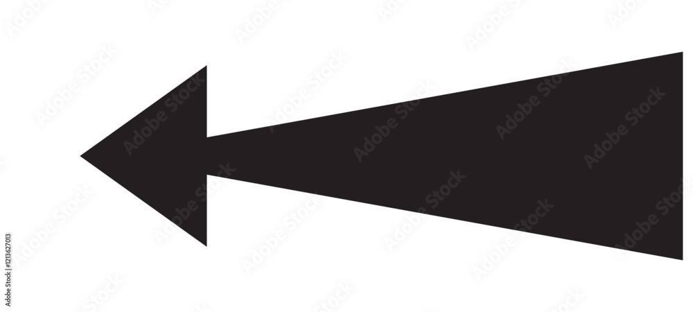  large forward or right pointing solid long arrow icon sketched as vector symbol  
