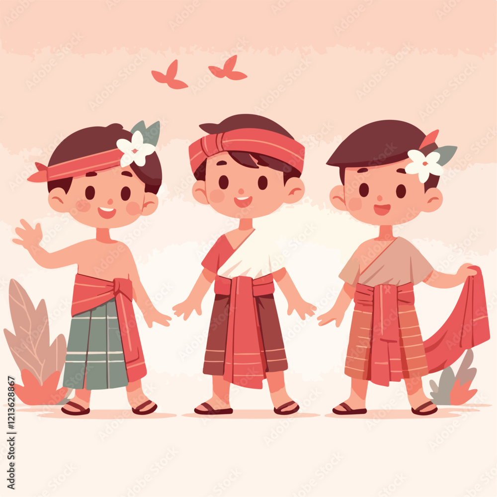 vector image of a small child wearing traditional traditional clothes vector image of a small child wearing traditional traditional clothes