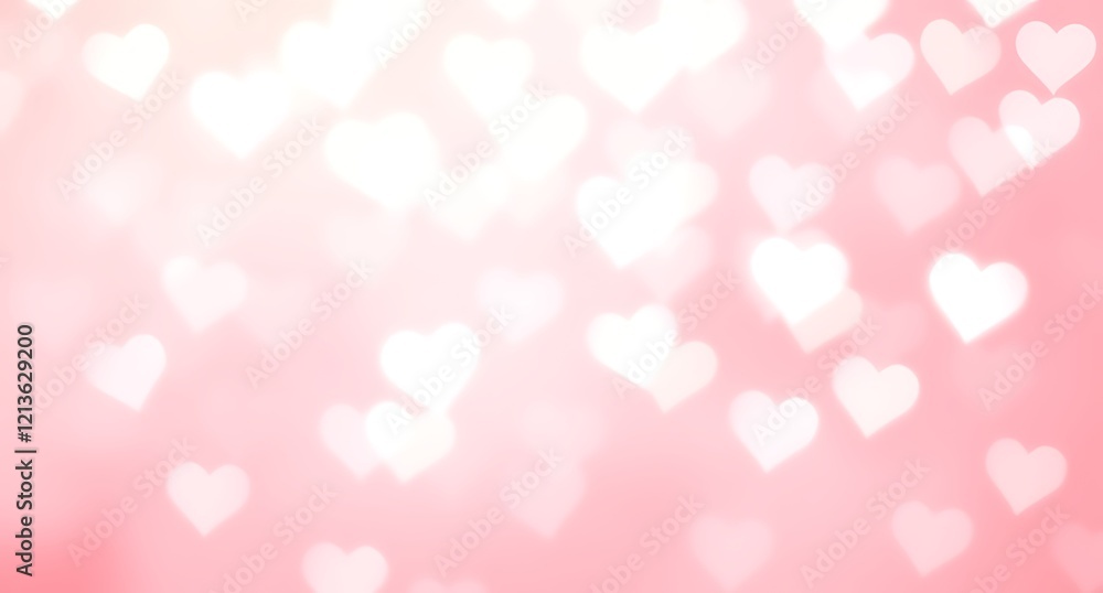 Dreamy Pink Valentine's Day Background with Floating Heart Shapes Dreamy Pink Valentine's Day Background with Floating Heart Shapes