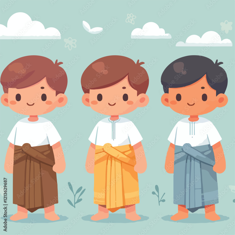 vector image of a small child wearing traditional traditional clothes vector image of a small child wearing traditional traditional clothes