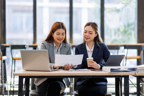 Wallpaper Mural Two Business Documents, Auditor businesswoman checking searching document legal prepare paperwork or report for analysis TAX time,accountant Documents data contract partner deal in workplace office	
 Torontodigital.ca