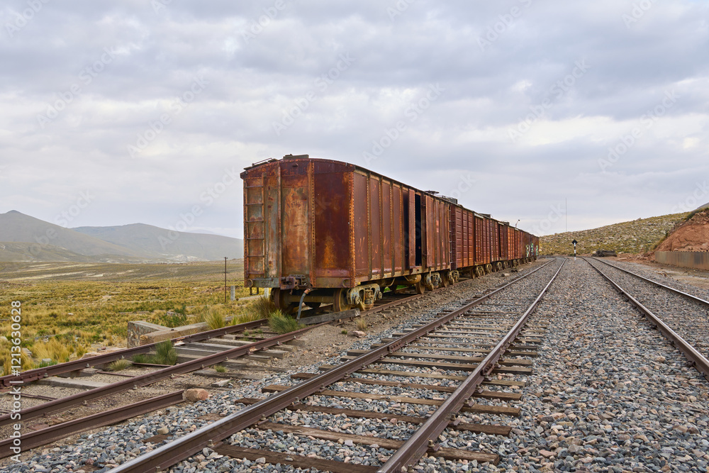 Abandoned wagon at the train station in the town of Sumbay, Arequipa city. Abandoned wagon at the train station in the town of Sumbay, Arequipa city.
