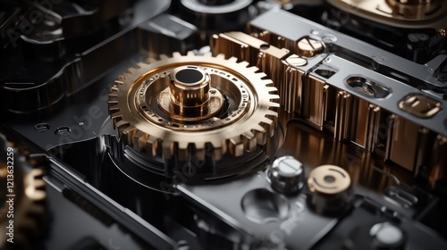 Wallpaper Mural Close-up of a Complex Mechanical System Torontodigital.ca