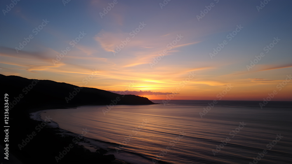 Obraz premium A beautiful great sunset over the sea