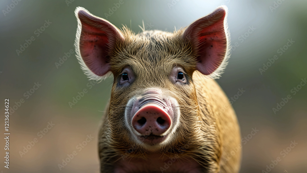 Close-up of a wild pig (Sus scrofa) Close-up of a wild pig (Sus scrofa)