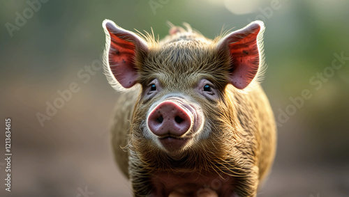 Close-up of a wild pig (Sus scrofa) photo