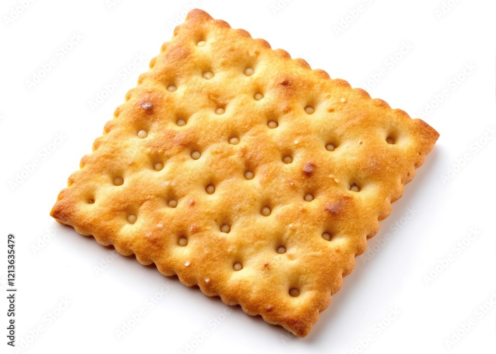 Crispy Cracker, Isolated White Background, Food Photography, High-Resolution Image, Snack, Biscuit, Texture, Detail, Close-up, Culinary, Gourmet, Crunchy, Crackers on White Crispy Cracker, Isolated White Background, Food Photography, High-Resolution Image, Snack, Biscuit, Texture, Detail, Close-up, Culinary, Gourmet, Crunchy, Crackers on White