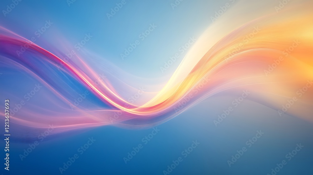 Obraz premium Abstract Pastel Wave Design Digital Art