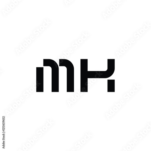 Tableau sur toile MK monogram logo design letter text name symbol monochrome logotype alphabet cha