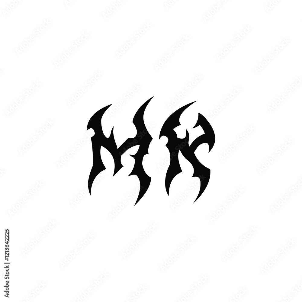 Obraz premium MK monogram logo design letter text name symbol monochrome logotype alphabet character simple logo
