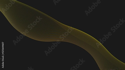 Abstract animation of wave lines with shiny metallic reflections, ideal for luxury branding, product videos, or elegant backgrounds.