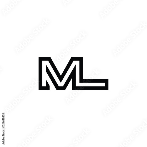 Free Download ML monogram logo design letter text name symbol monochrome logotype alphabet character simple logo - GFXLoad