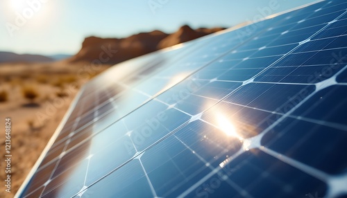 Solar Panel Energy Clean Power in Desert Sunlight