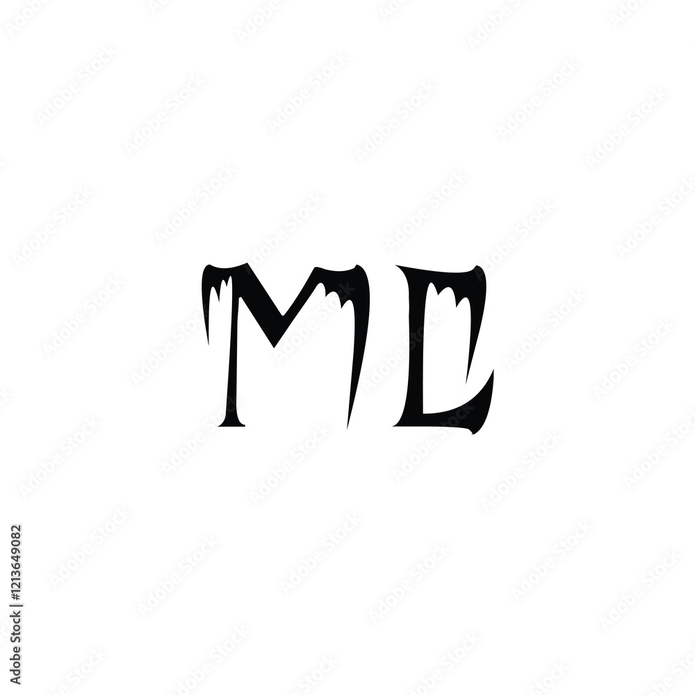 Obraz premium ML monogram logo design letter text name symbol monochrome logotype alphabet character simple logo