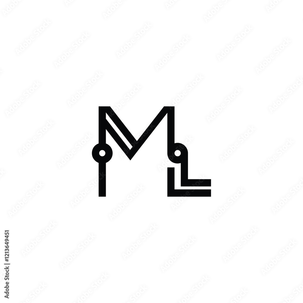 ML monogram logo design letter text name symbol monochrome logotype alphabet character simple logo ML monogram logo design letter text name symbol monochrome logotype alphabet character simple logo