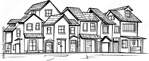 Handdrawn density housing drawing