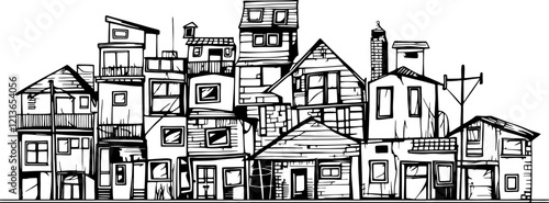 Handdrawn density housing drawing