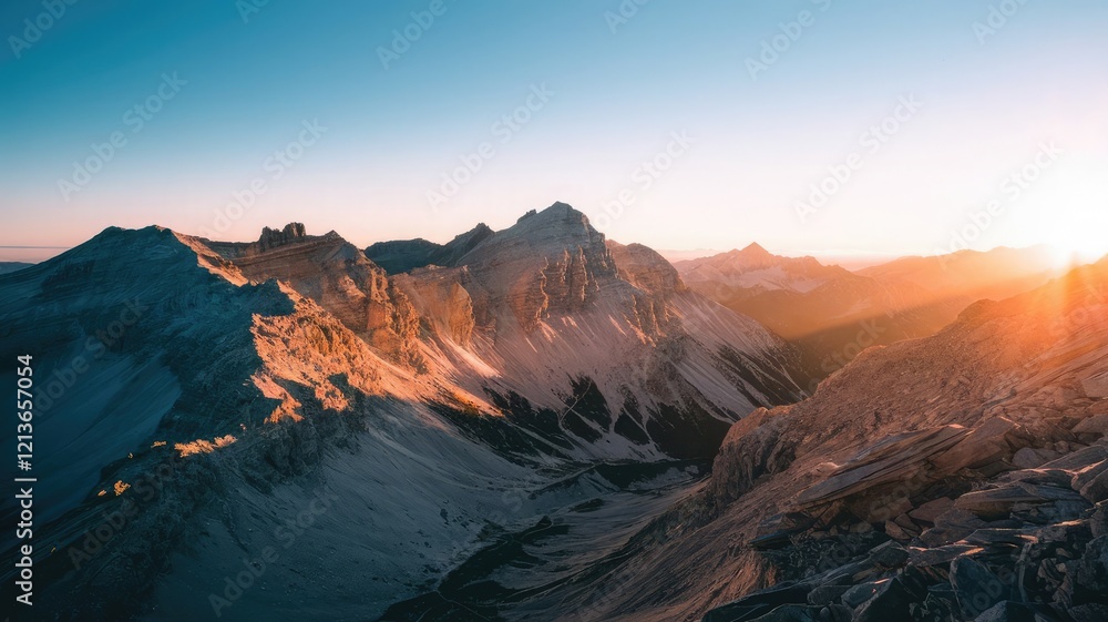 Fototapeta premium Majestic Mountain Range at Sunrise