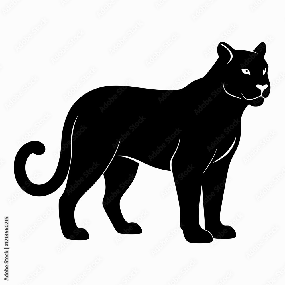cheetah animal silhouette vector icon on white background cheetah animal silhouette vector icon on white background