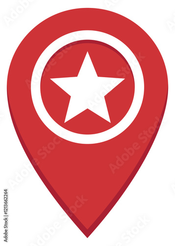 Free Download Flat icon of location icon with star inside isolated on white background. - GFXLoad