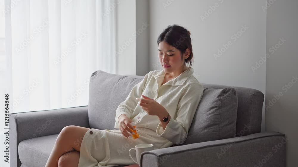 Girl reading information online on mobile phone medicine Girl reading information online on mobile phone medicine