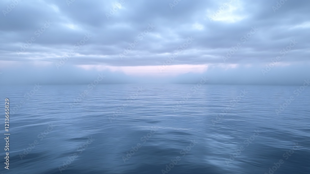 Obraz premium Serene Ocean Scene Under a Cloudy Sky