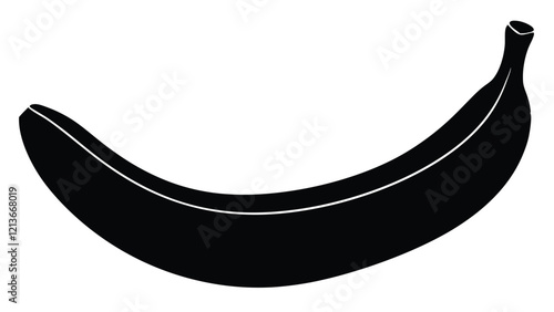 Vector banana silhouette icon on white background. Banana icon vector illustration.