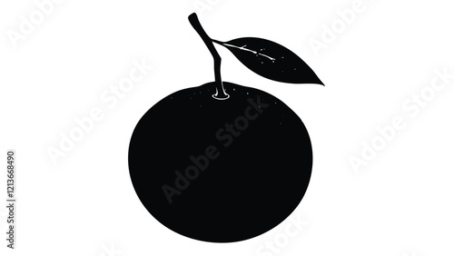orange silhouette isolated on white background. vector illustration.