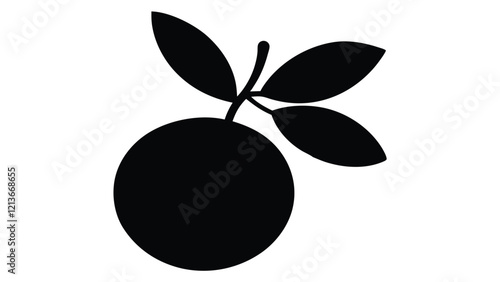 Organic black cranberry with leaves on white background. vector illustration.