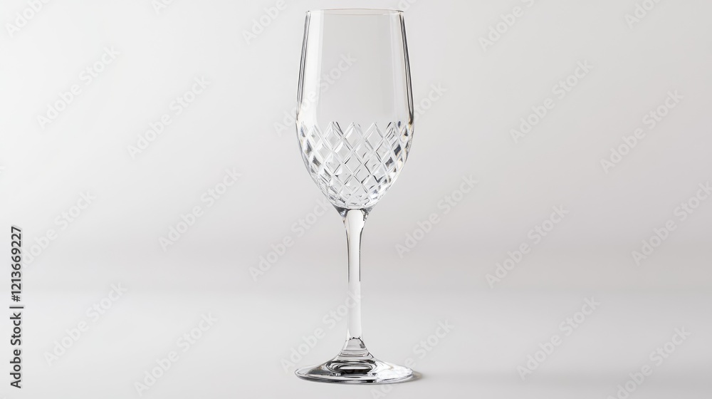 Obraz premium Crystal champagne glass with white background