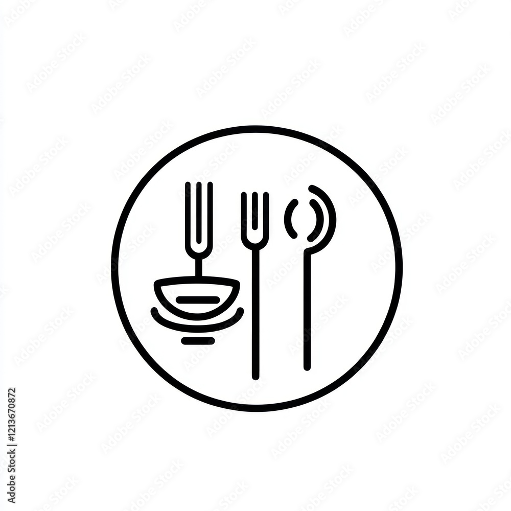 Simple black and white restaurant logo design Simple black and white restaurant logo design